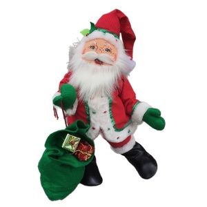 Annalee Santa Claus Doll 75th Edition 20" Tall Green Bag Christmas Presents 2010